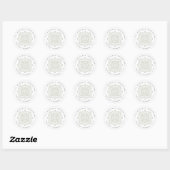 Sticker Rond CHIC SAGE GREEN TILE MARIAGE Adresse de retour (Feuille)