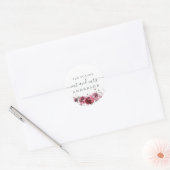 Sticker Rond Chic Script Future M. Mme Burgundy Floral (Enveloppe)
