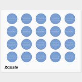 Sticker Rond Chic Script Future M. Mme Cornflower Mariage bleu (Feuille)