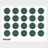 Sticker Rond Chic Script Future M. Mme Dark Green Mariage (Feuille)