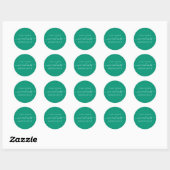 Sticker Rond Chic Script Future M. Mme Emerald Green Mariage (Feuille)