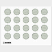 Sticker Rond Chic Script Future M. Mme Green Adresse de retour (Feuille)