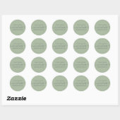 Sticker Rond Chic Script Future M. Mme Laurel Mariage verte (Feuille)