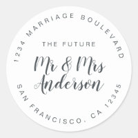 Chic Script Future M. Mme Mariage Adresse de retou