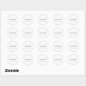 Sticker Rond Chic Script Future M. Mme Mariage Adresse de retou (Feuille)