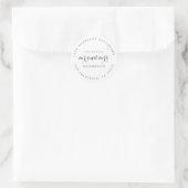 Sticker Rond Chic Script Future M. Mme Mariage Adresse de retou (Sac)