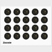 Sticker Rond Chic Script Graduation Festive Gold Parties scinti (Feuille)