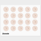 Sticker Rond Chic Script Graduation Festive Rose Gold Pailleté (Feuille)