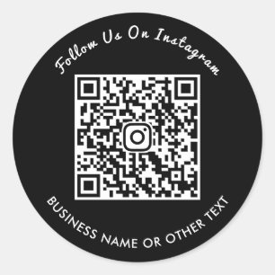 Sticker Rond Chic Script Instagram Code QR Suivez-Nous Social