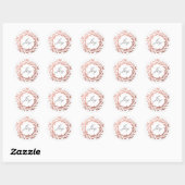 Sticker Rond Chic Script Joie Rose Gold Wreath Noël (Feuille)