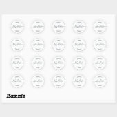 Sticker Rond Chic Script Nouveau Date Reportée Mariage Étiquett (Feuille)
