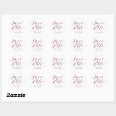 Sticker Rond Chic Script Wedding Enregistrer La Date (Feuille)