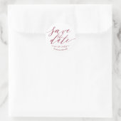 Sticker Rond Chic Script Wedding Enregistrer La Date (Sac)