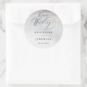 Sticker Rond Chic Silver Gold Sparkle Aquarelle Mariage de luxe (Sac)