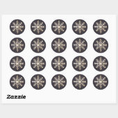 Sticker rond Chic Snowflake Holiday (Feuille)