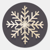 Sticker rond Chic Snowflake Holiday (Devant)