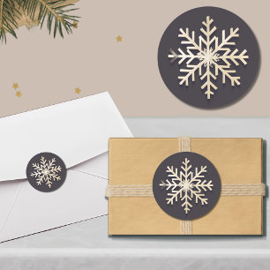 Sticker rond Chic Snowflake Holiday
