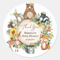 Chic Sunflower Woodland Animaux Baby Girl Douche