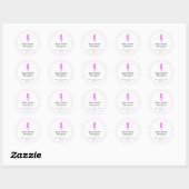 Sticker Rond Chic Tailor Seamstress | Mannequin rose blanc (Feuille)