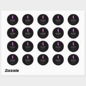 Sticker Rond Chic Tailor Seamstress | Mannequin rose noir (Feuille)