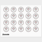 Sticker Rond Chic Teapot rose + Stick Baby shower gris (Feuille)