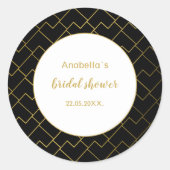 Sticker Rond Chic tendance Géométrique Noir doré (Devant)