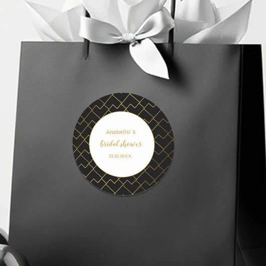 Sticker Rond Chic tendance Géométrique Noir doré