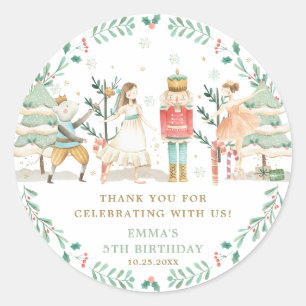 Sticker Rond Chic The Nutcracker Ballet Noël Anniversaire