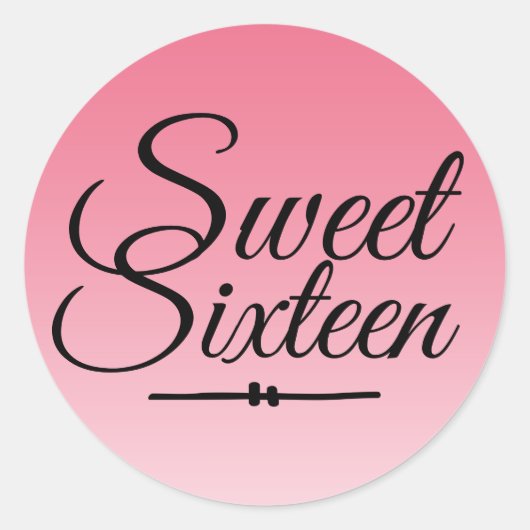 Sticker Rond Chic Tropical Pink Ombre Sweet 16 16e anniversaire (Devant)