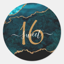 Chic Turquoise Gold Parties scintillant Agate Pers