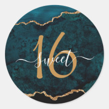 Chic Turquoise Gold Parties scintillant Agate Swee