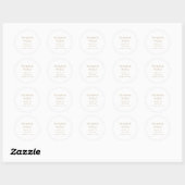 Sticker Rond Chic Typographie Or Merci Mariage Faveur (Feuille)