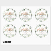 Sticker Rond Chic verdure Bois Animaux Baby shower Faveurs (Feuille)