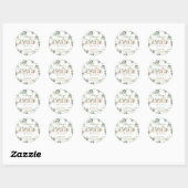 Sticker Rond Chic verdure Bois Animaux Baby shower Favoriser (Feuille)