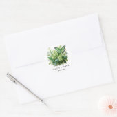 Sticker Rond Chic Vert Hydrangea Floral Butal Mariage (Enveloppe)
