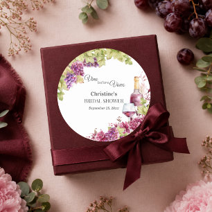 Sticker Rond Chic Vino avant Voeux Enterrement de Vie de Jeune