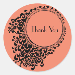 Sticker Rond Chic vintage design de remerciement rétro