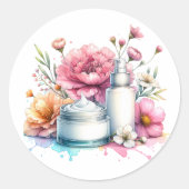 Sticker Rond Chic Watercolor Nail Salon (Devant)