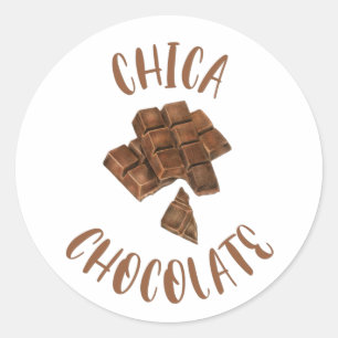 Sticker Rond Chica chocolate The Chocolate Girl