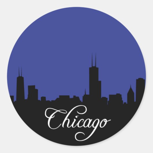 Sticker Rond Chicago Blues (Devant)