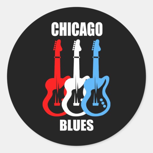Sticker Rond Chicago Blues (Devant)