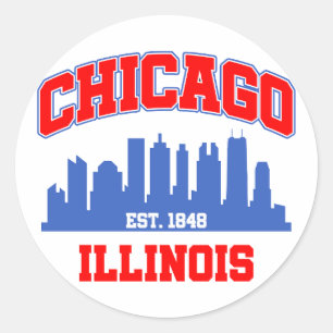 Sticker Rond Chicago, Illinois