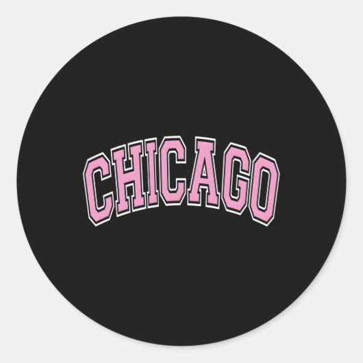 Sticker Rond Chicago Illinois Il Varsity Style K Texte (Devant)
