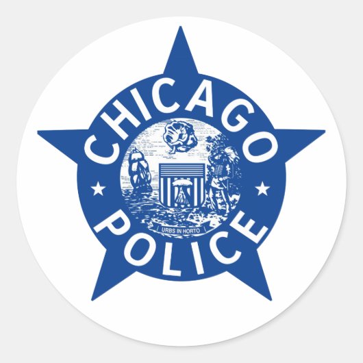 Sticker Rond Chicago Police VINTAGE STAR (Devant)