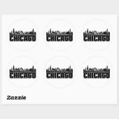 Sticker Rond Chicago Skyline (Feuille)