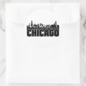 Sticker Rond Chicago Skyline (Sac)