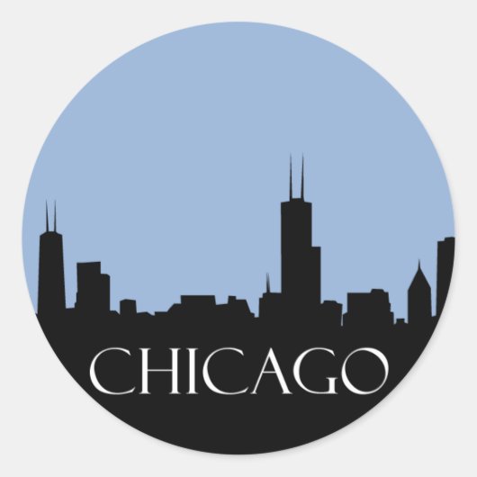 Sticker Rond Chicago Skyline (Devant)