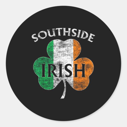 Sticker Rond Chicago Southside Irish Flag St. Patrick's Day  (Devant)