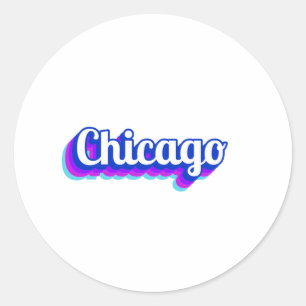 Sticker Rond Chicago vintage