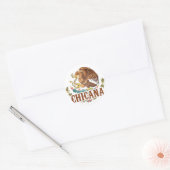 Sticker Rond Chicana Mexique Armoiries (Enveloppe)